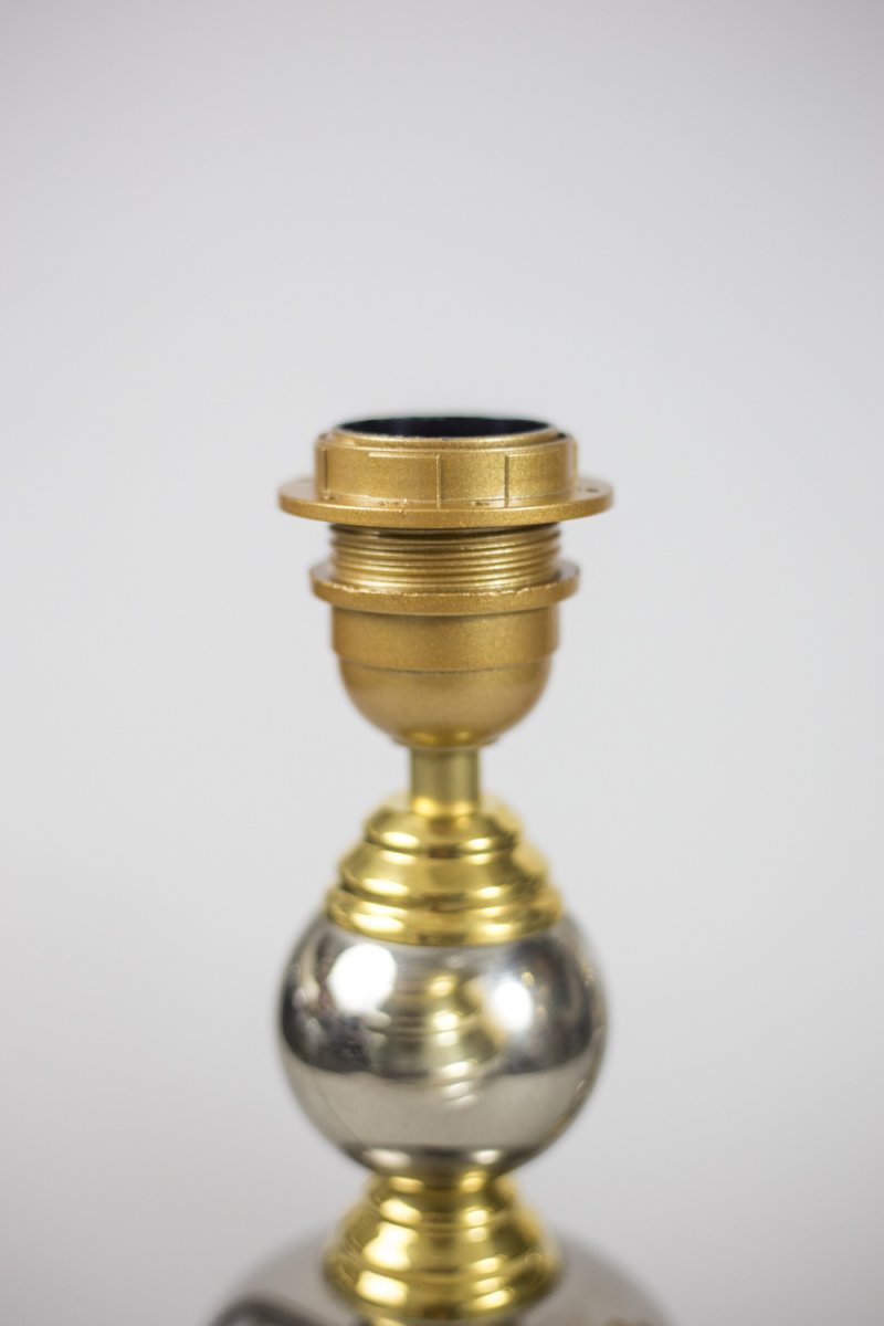 Pair Of Rosary Lamps In Chromed And Gilt Metal, 1970’s - Ls3888341-photo-2