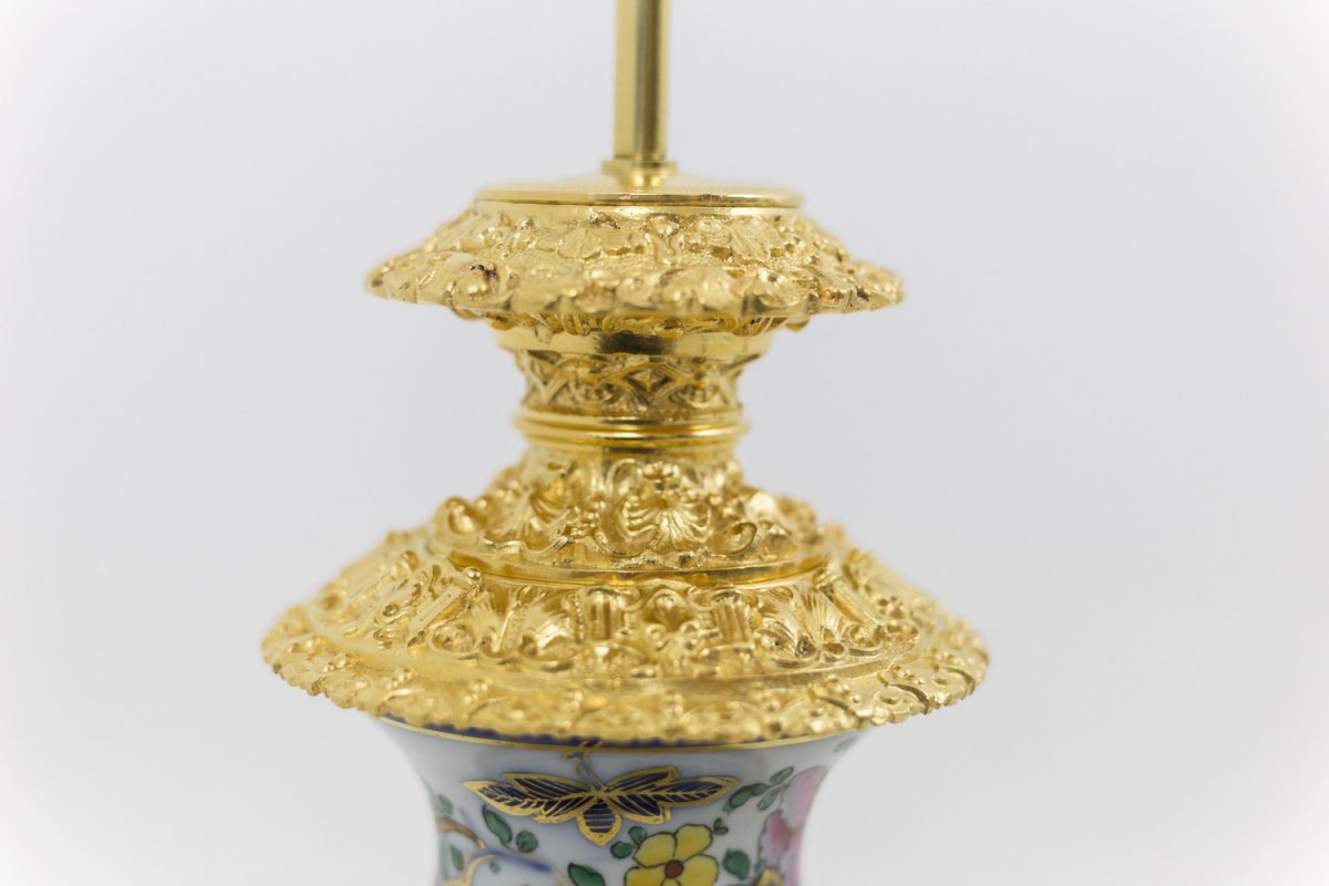 Pair Of Lamps In Valentine Porcelain And Gilt Bronze, Circa 1880 - Ls41221171-photo-2