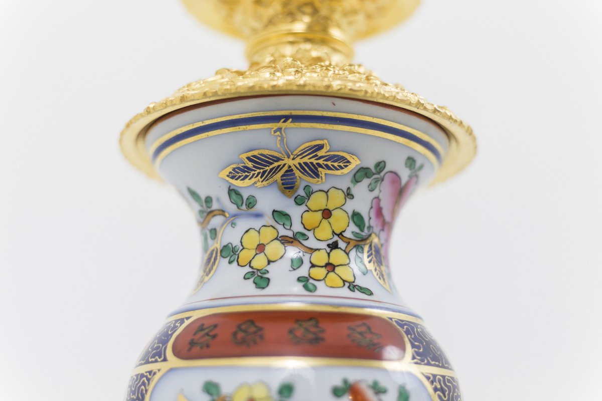 Pair Of Lamps In Valentine Porcelain And Gilt Bronze, Circa 1880 - Ls41221171-photo-6