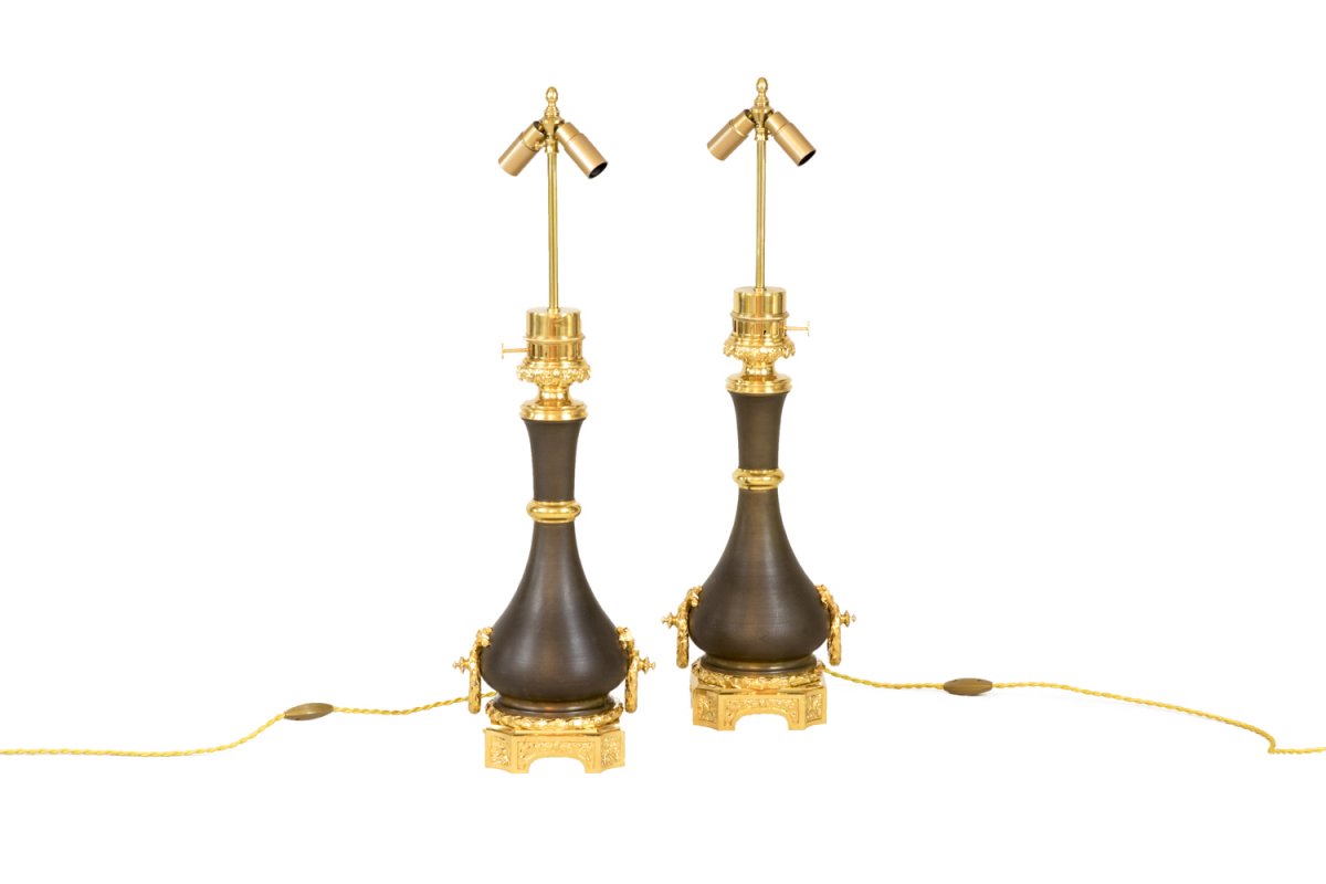 Maison Gagneau, Pair Of Louis XVI Style Lamps, Circa 1880 - Ls41741121-photo-2