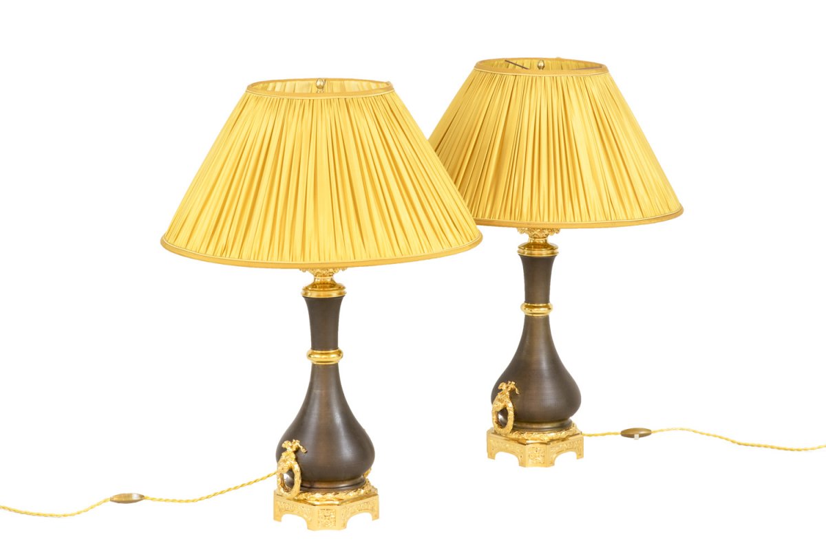 Maison Gagneau, Paire De Lampes Style Louis XVI, Circa 1880 - Ls41741121