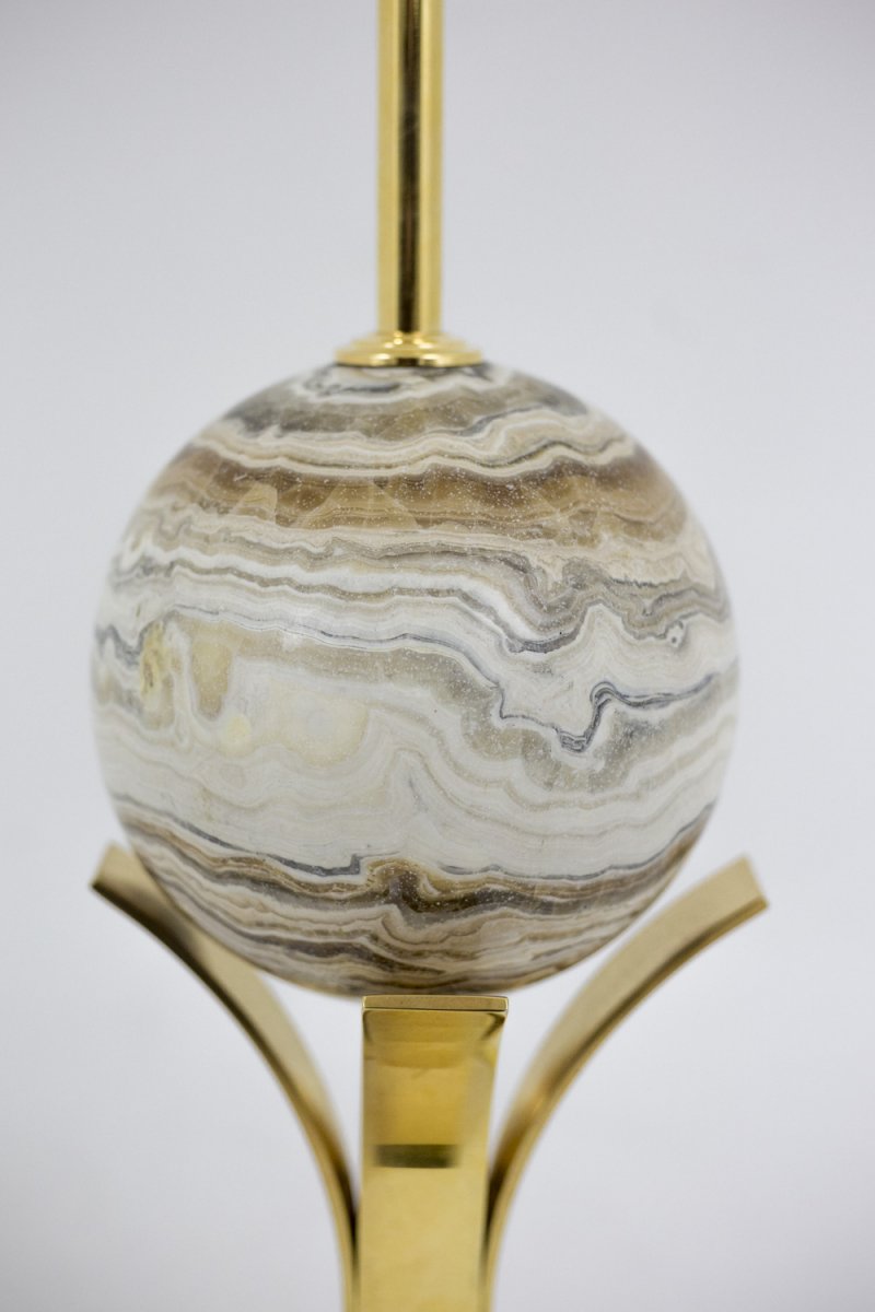 Sphere Lamp In Marble And Gilt Brass, 1970’s - Ls4071681-photo-1