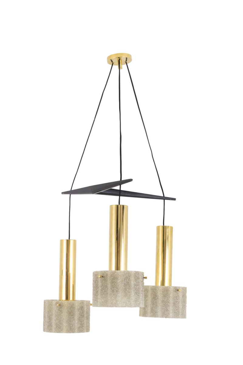 Chandelier In Granite Resin And Gilt Brass, 1950’s - Ls4088391-photo-2