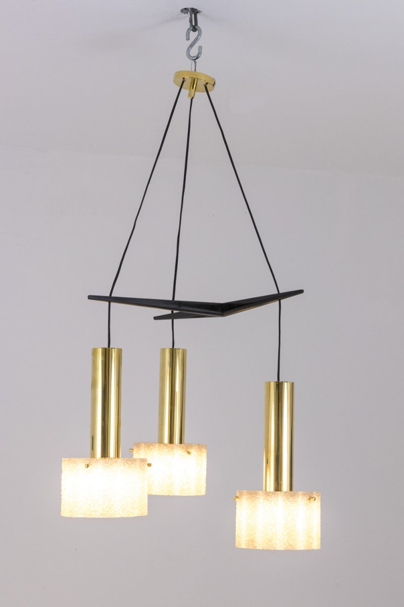 Chandelier In Granite Resin And Gilt Brass, 1950’s - Ls4088391-photo-3