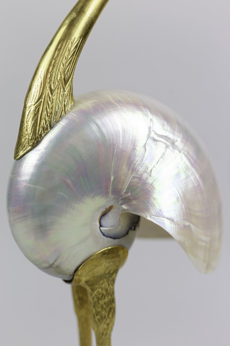 “bird” Sculpture In Natural Shell And Gilt Brass, 1970’s - Ls3108501-photo-2