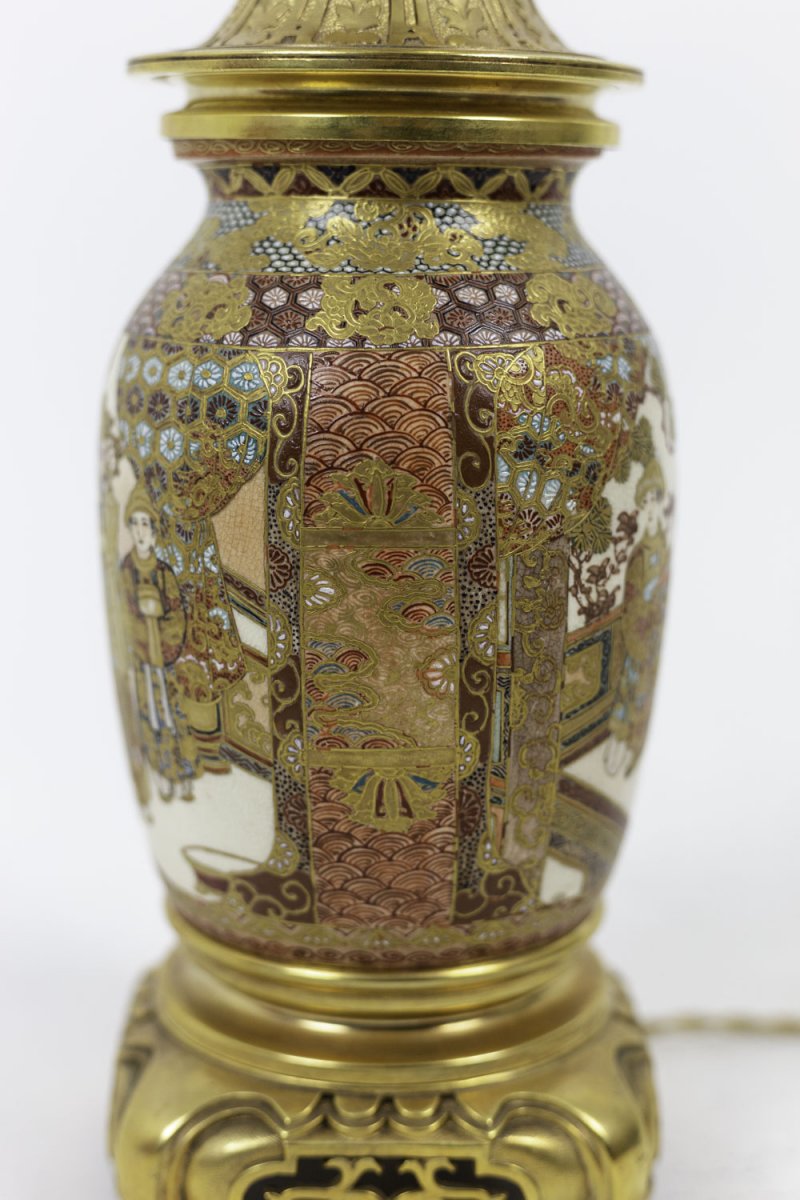 Lamp In Satsuma Earthenware And Gilt Bronze, Circa 1880 - Ls3233361-photo-1