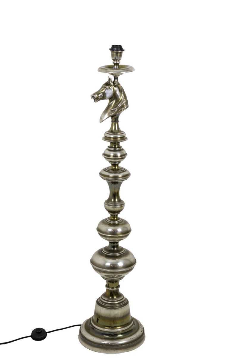 Horse Floor Lamp In Silvered Bronze, 1970’s- Ls3305251-photo-2