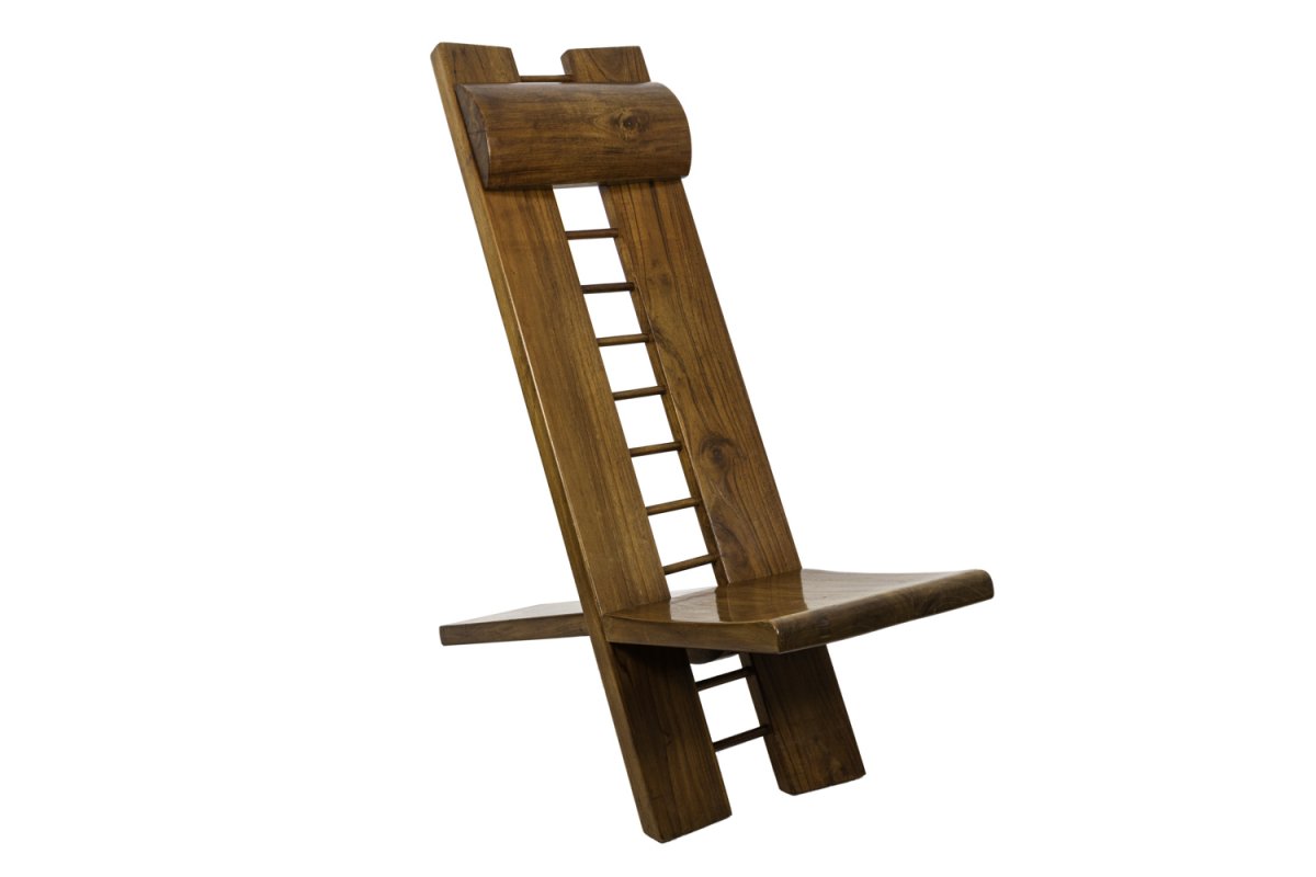 Marcel Ramond, African Style Armchair In Elm, 1980’s - Ls4226600