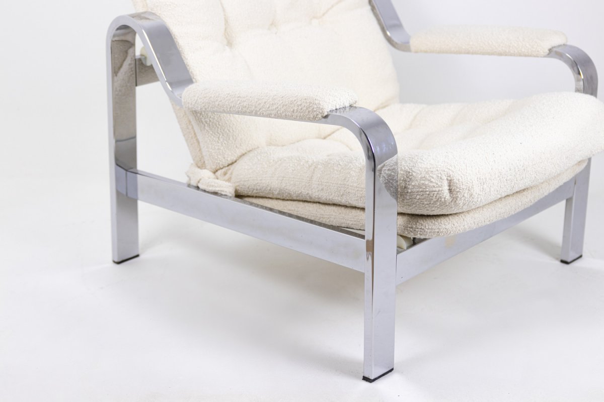 Modular Armchair In Chromed Metal, 1970’s - Ls39151201-photo-1