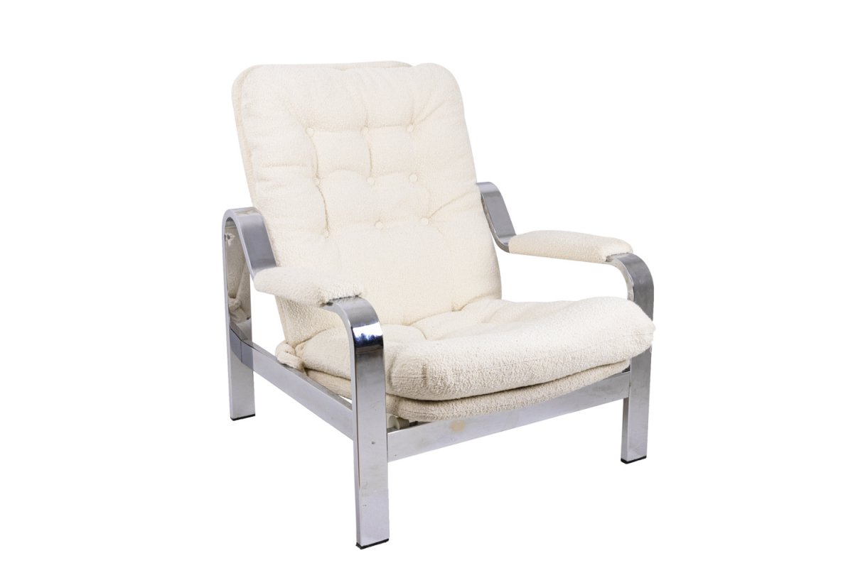 Fauteuil Modulable En Métal Chromé, Années 1970 - Ls39151201