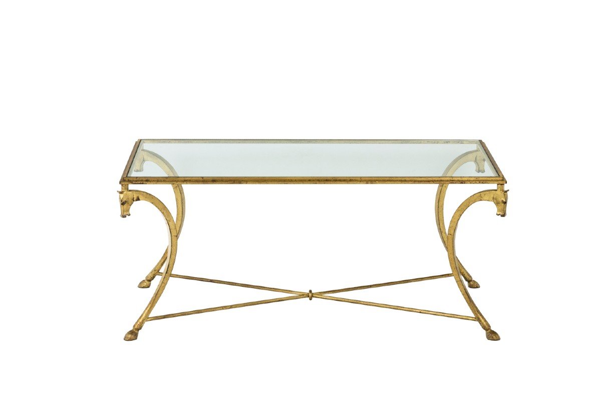 Maison Ramsay, Table Basse En Fer Doré, Années 1950 - LS4488781-photo-2