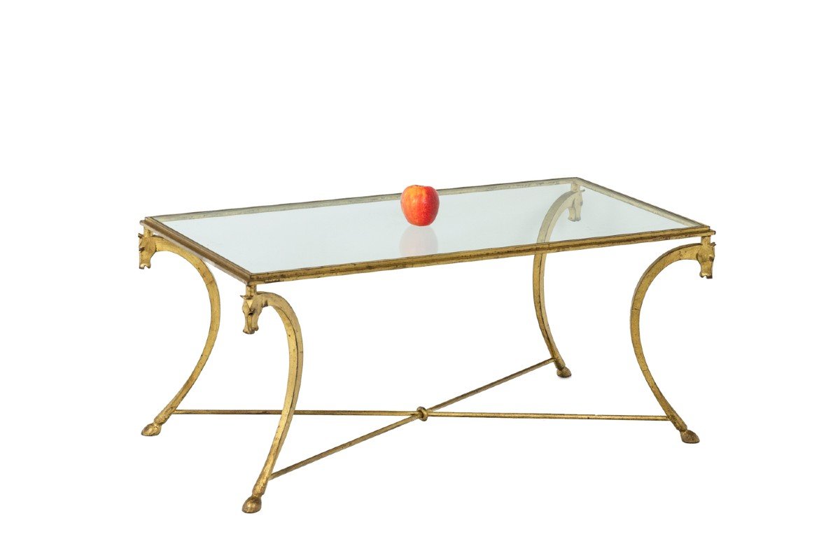 Maison Ramsay, Table Basse En Fer Doré, Années 1950 - LS4488781-photo-4
