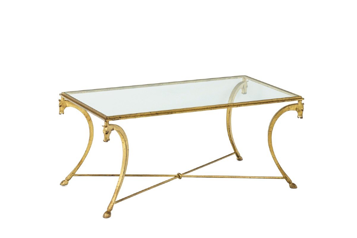 Maison Ramsay, Table Basse En Fer Doré, Années 1950 - LS4488781