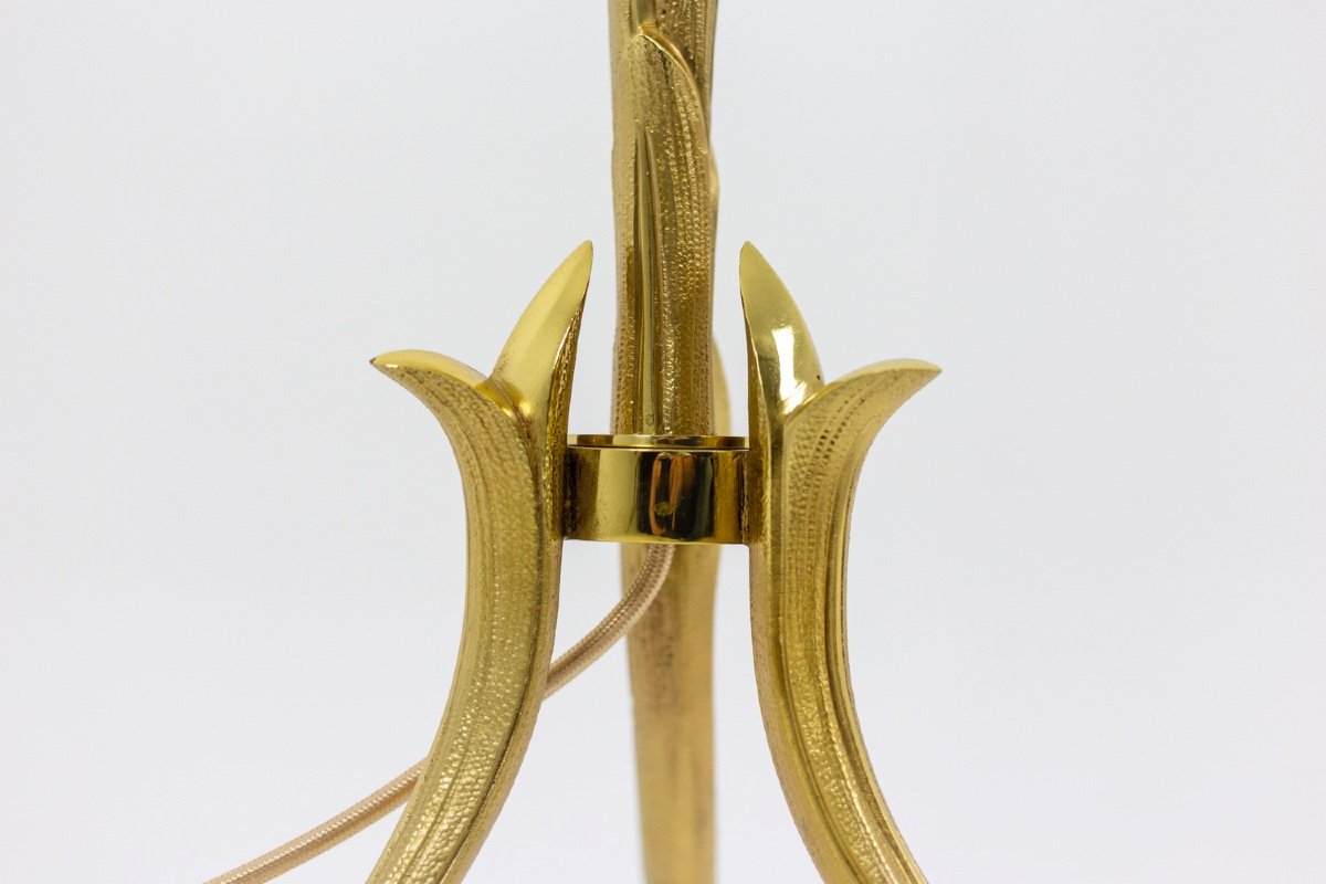 Maison Baguès, Gilt Bronze Tripod Floor Lamp, 1950s-photo-2