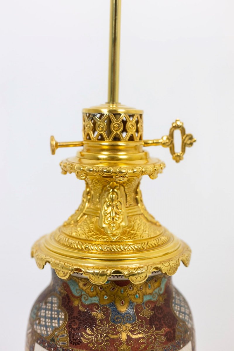 Paire De Lampe En Faïence Fine De Satsuma, Circa 1880-photo-5