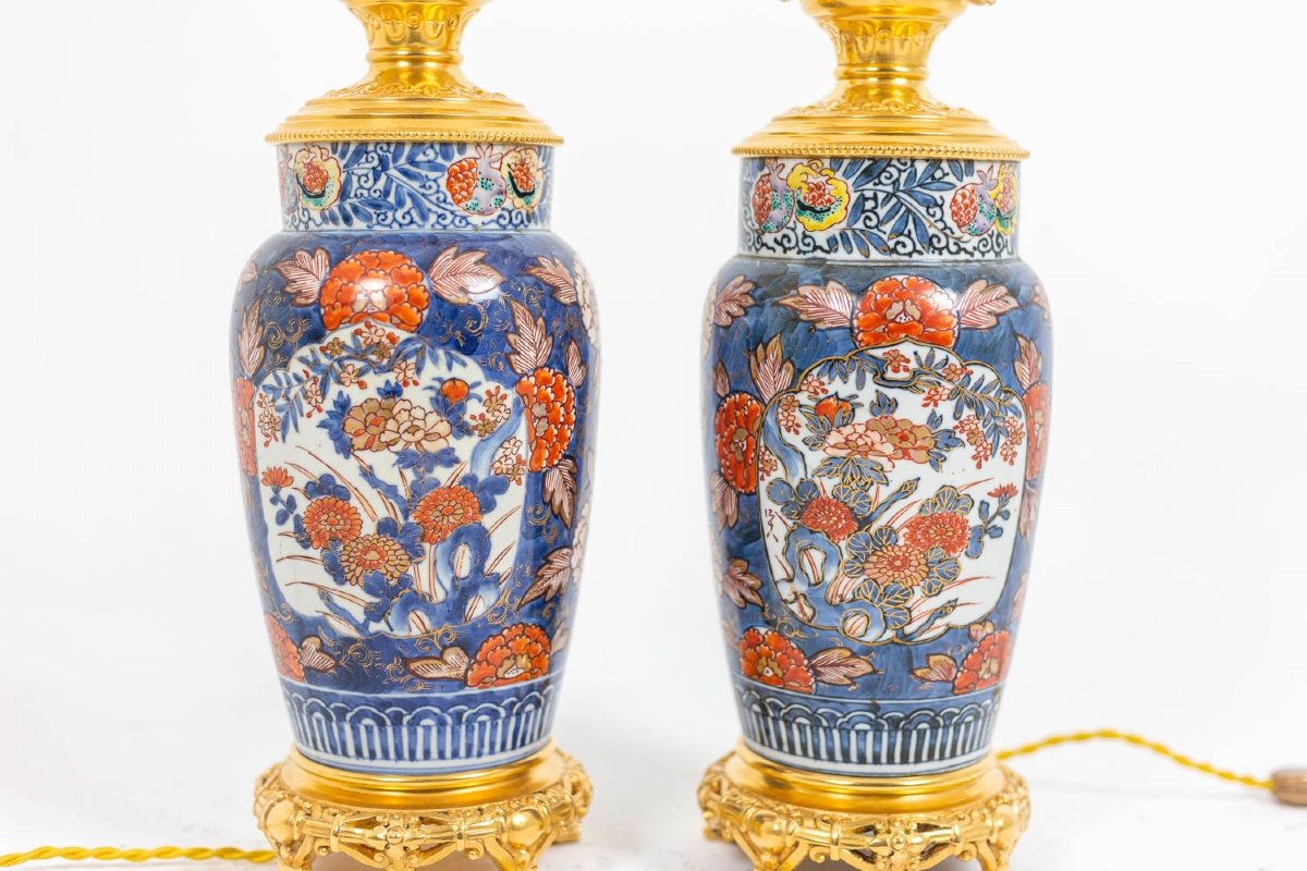 Pair Of Lamps In Imari Porcelain And Gilt Bronze, Circa 1880, Ls4547631-photo-3