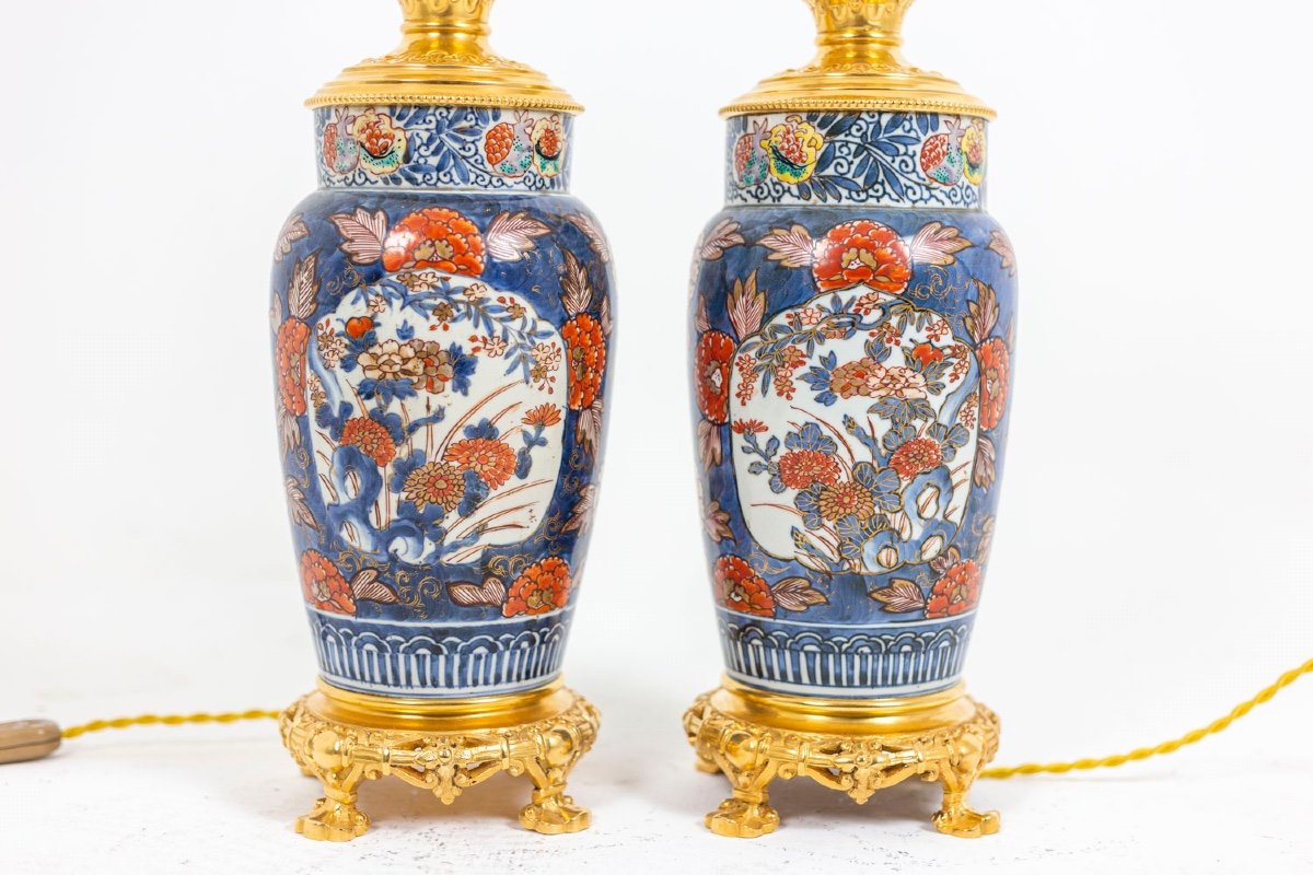 Pair Of Lamps In Imari Porcelain And Gilt Bronze, Circa 1880, Ls4547631-photo-2