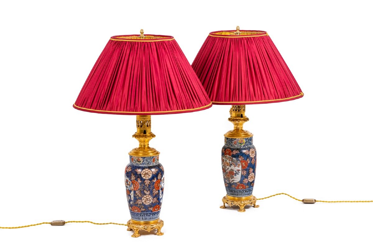 Pair Of Lamps In Imari Porcelain And Gilt Bronze, Circa 1880, Ls4547631