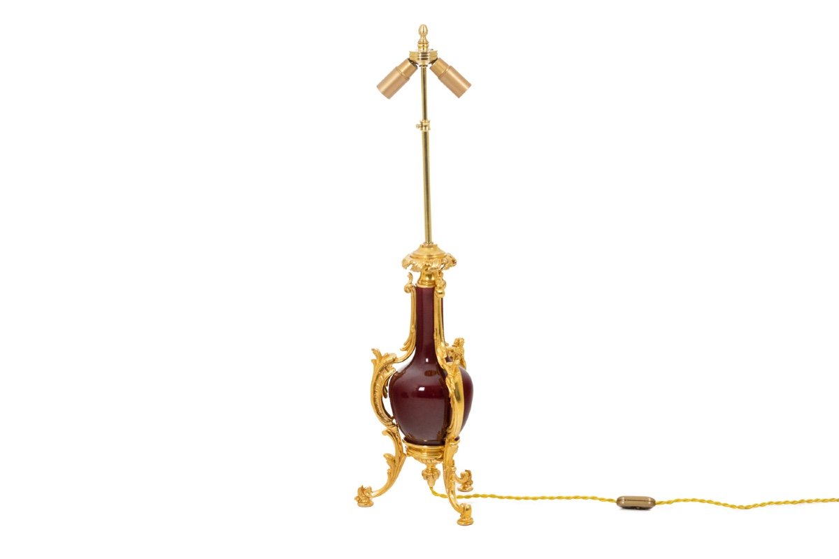 Lampe En Porcelaine De Chine Et Bronze Doré, Circa 1880, Ls4370731