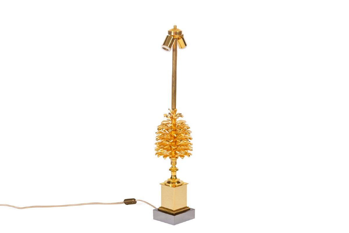 Maison Charles, Lampe Pomme De Pin En Bronze, Années 1970, Ls4534621-photo-3