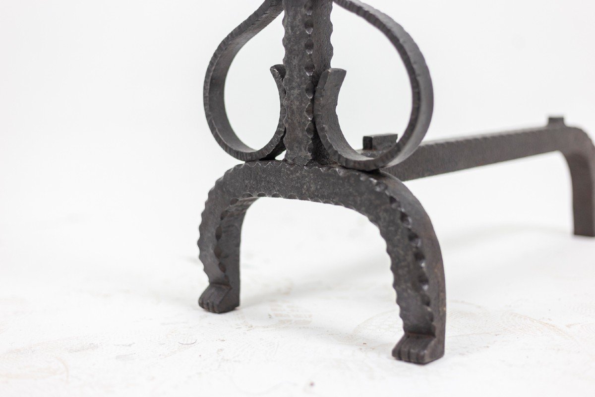 Pair Of Cast Andirons In Iron, 20th Century, Ls4753181-photo-4