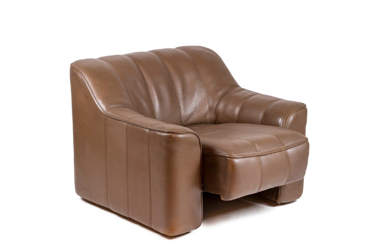 Leather Armchair And Ottoman, 1970s, Ls48011051-photo-3