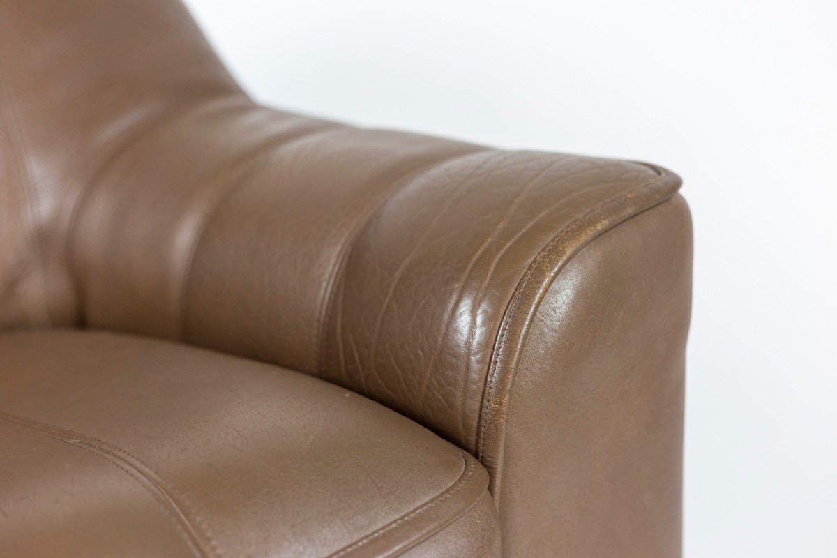 Leather Armchair And Ottoman, 1970s, Ls48011051-photo-1