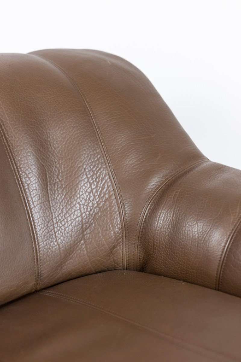 Leather Armchair And Ottoman, 1970s, Ls48011051-photo-2