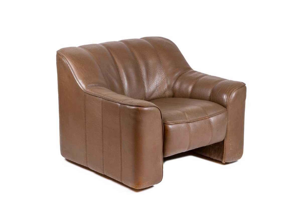 Leather Armchair And Ottoman, 1970s, Ls48011051-photo-3