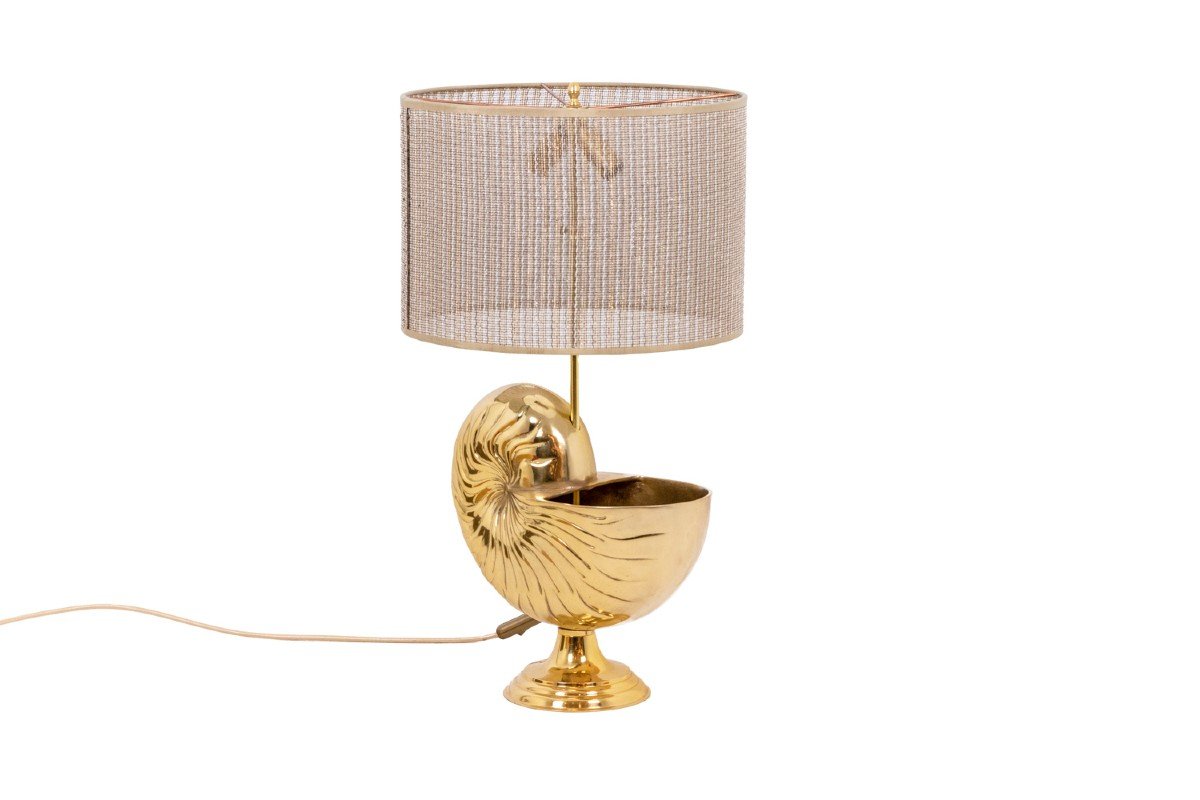 Nautilus Lamp In Gilded Bronze, 1970s, Ls4768416