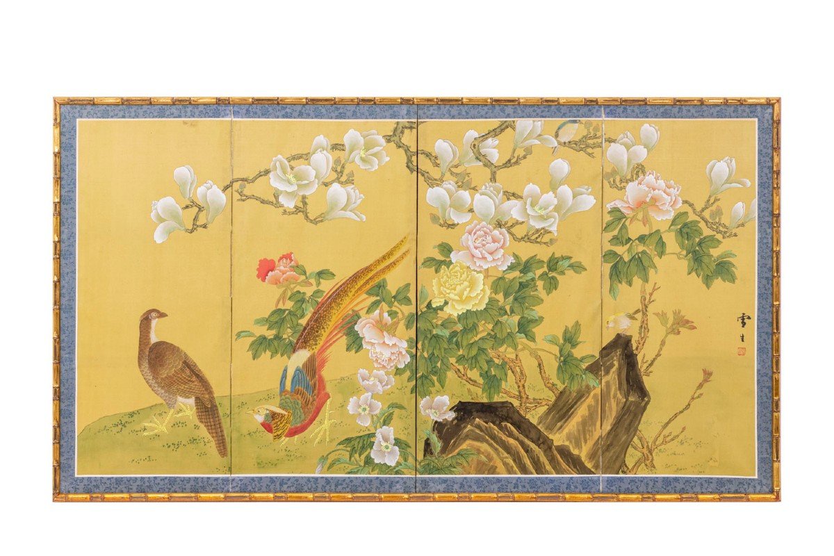 Peinture sur soie de style japonisant, années 1950, LS5087371B