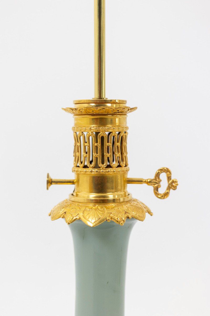 Pair Of Lamps In Céladon Porcelain And Gilt Bronze, Circa 1880, Ls4418621a-photo-3