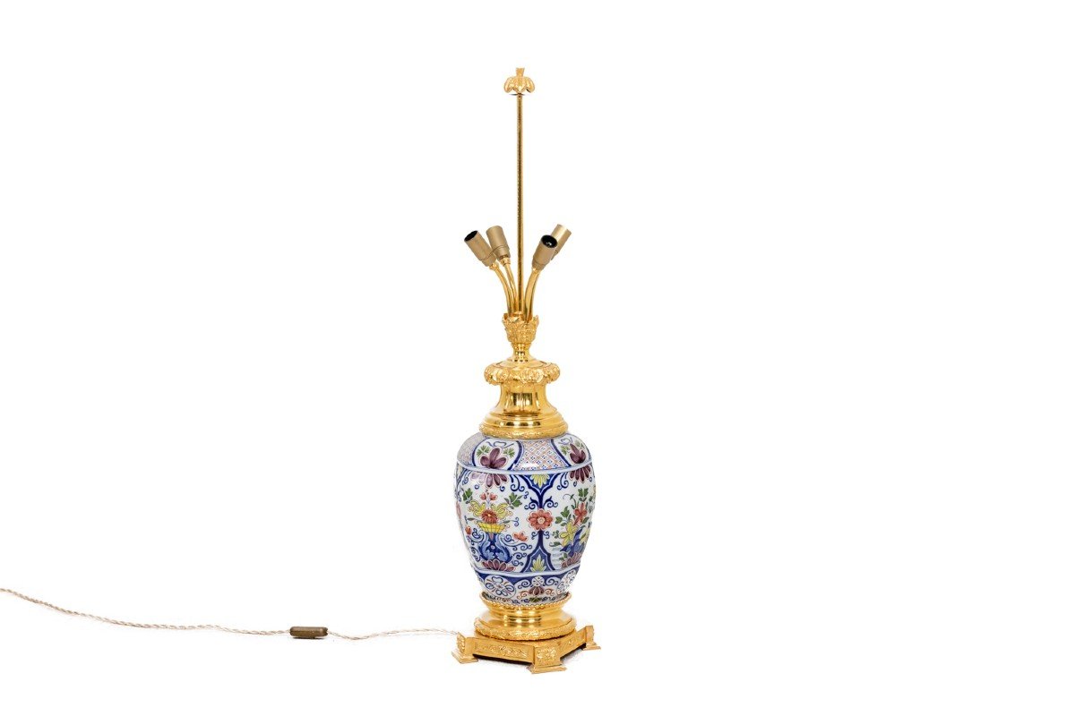 Lamp In Earthenware Of Delft, Nineteenth Century, Ls4874583c-photo-1