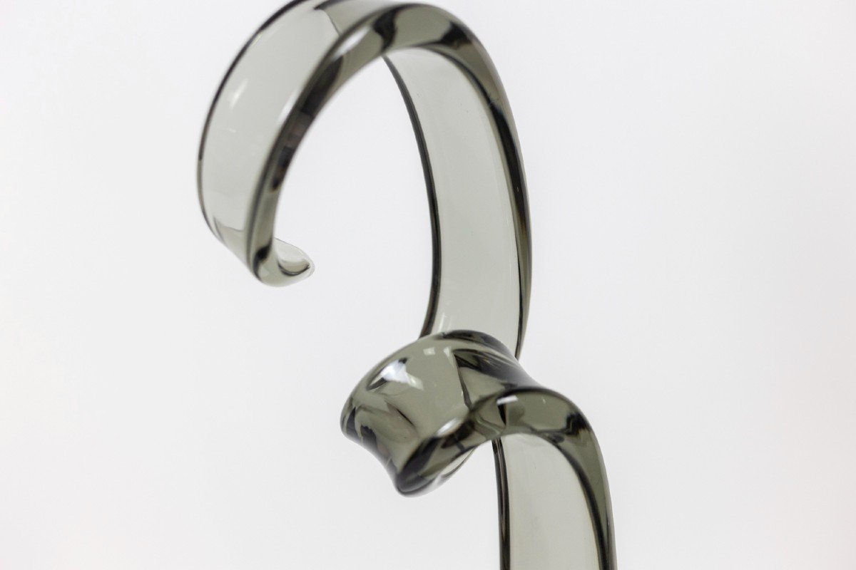 Alfredo Rossi, Sculpture Volute En Verre Fumé, Années 1970, LS5190271A-photo-3