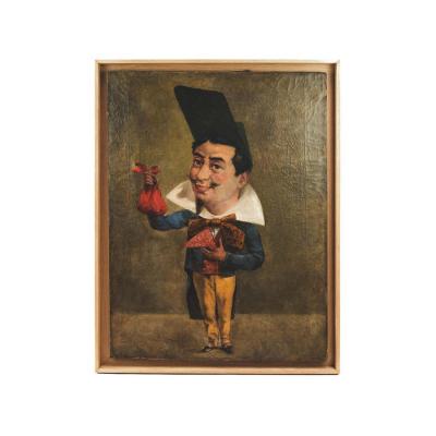 Armand Désiré Gautier, Caricature Huile Sur Toile, XIXème Siècle - LS3574561