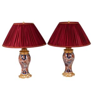 Paire De Lampes En Porcelain De Bayeux Et Bronze, Circa 1880, LS55451014B