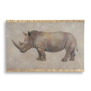 Painted Canvas, Rhinoceros, Contemporary Work. 