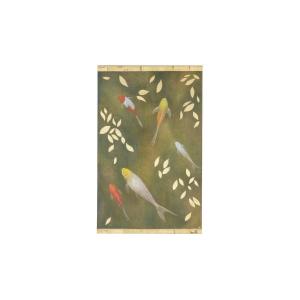 Painted Canvas Representing Koi Carp, Contemporary Work, Ls5641675a