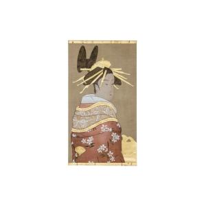 Toile Peinte Représentant Une Geisha, Travail Contemporain, LS5645887A