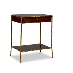 Side Table In Mahogany And Gilt Bronze, 1970s, Ls5459803c