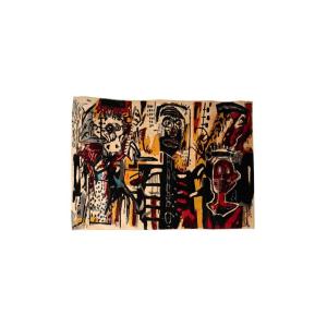 D’après	Jean-michel Basquiat.	Tapis,	Ou	Tapisserie « Notary	».	Travail	Contemporain.	