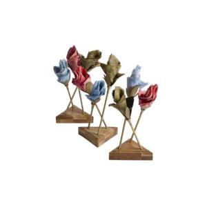 Brass Napkin Holder With Imitation Flowers. Contemporary Work. Ls5957309p