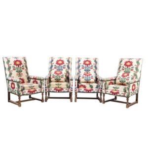 Set Of Four Louis XIV Style Armchairs.