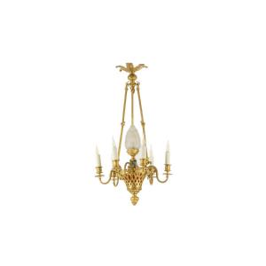 Louis XVI Style Chandelier In Gilt Bronze. Circa 1900.