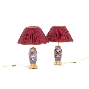 Pair Of Imari Porcelain And Gilded Bronze Lamps. Circa 1880.