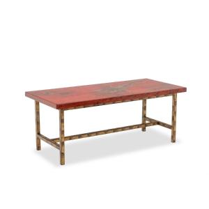 Coffee Table In Lacquer And Gilded Iron. 1950s. Ls5874250h