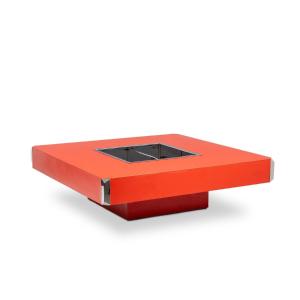 Willy Rizzo. Table basse laquée formant bar. Années 1970. LS64841359O