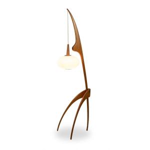 François Rispal. Lampe de sol, modèle « Mante religieuse ». Années 1950-60.  LS56591406