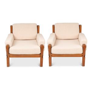 Pierre Chapo. Paire de fauteuils en orme. Années 1970. LS6493B2809M