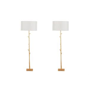 Pair Of Gold Metal Floor Lamps. 20th Century. Ls6548851/1p